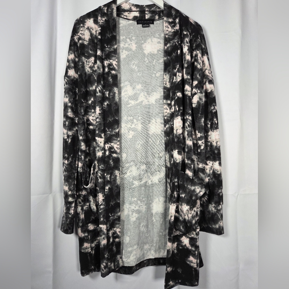 Sanctuary Pink & Black Tie-Dye Duster Cardigan Sweater Women's Size S